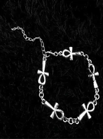Silver infinity cross bracelet